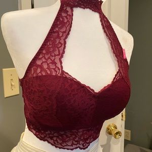 Victoria’s Secret PINK push-up halter bralette L